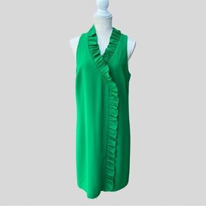 Trina Turk Green Ruffle Shift Dress